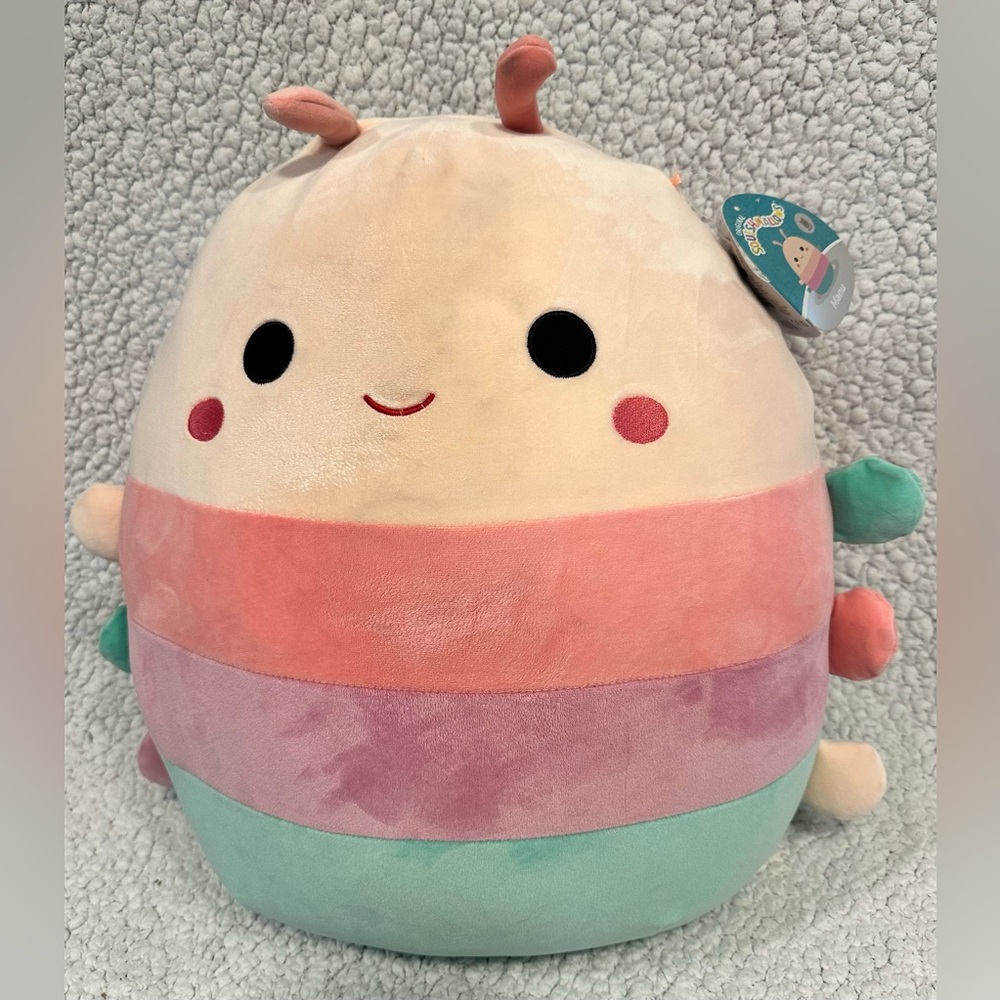 MANU 🐛Rare Striped Caterpillar Silver Tag Original Squishmallow